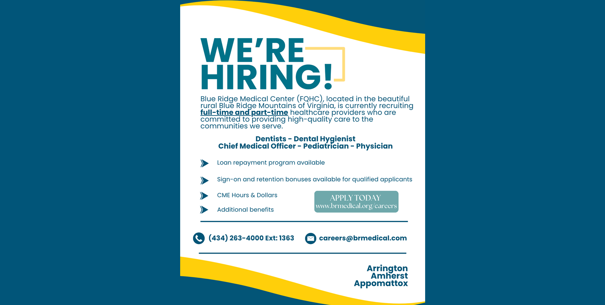 We're Hiring BRMC Website full